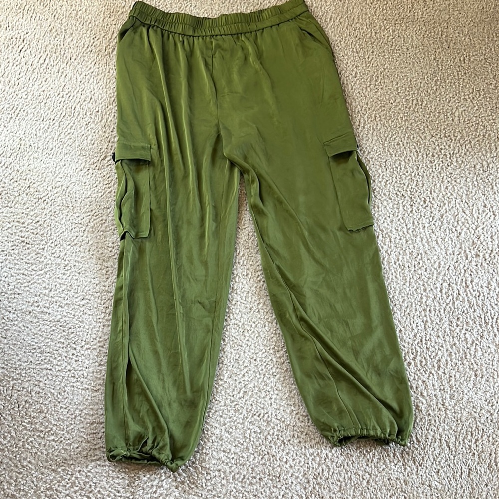 Open Edit Tie Detail Cargo Pants - Green